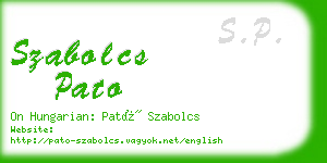szabolcs pato business card